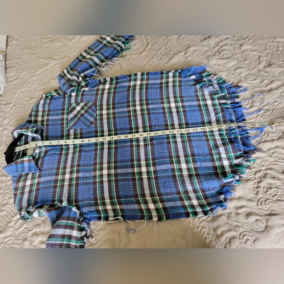R13 Plaid print long sleeve intentionally distressed flannel size XS - Picture 8 of 12